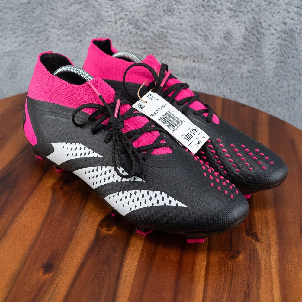 Adidas Predator Accuracy.2 FG Black Pink Men's 10.5 Soccer Cleats GW4586